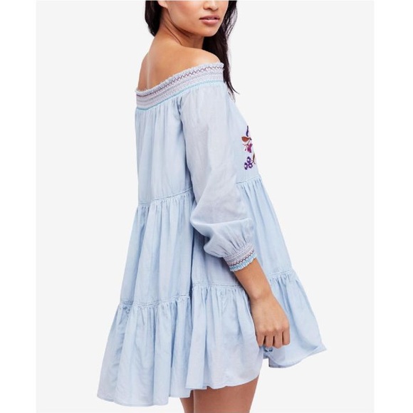 🌸 NWT! Free People Floral Embroidered Shift Dress - Picture 2 of 4